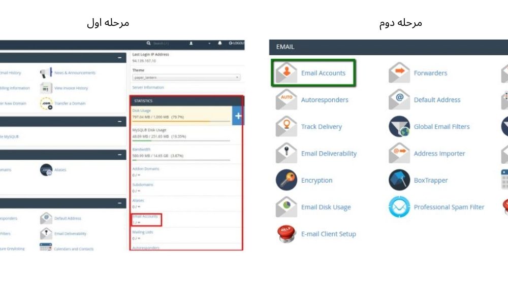 ساخت ایمیل سازمانی با DirectAdmin