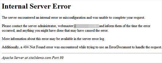 خطای 500 internal server error