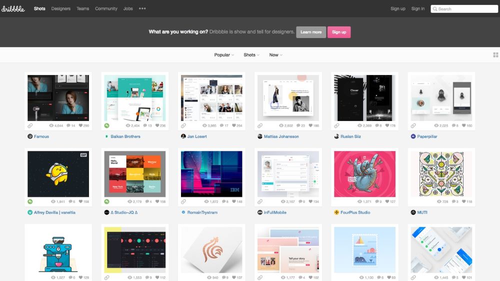 وب سایت Dribbble
