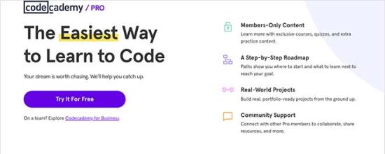 Codecademy نمونه لندینگ پیج