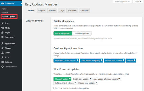 افزونه Easy Updates Manager