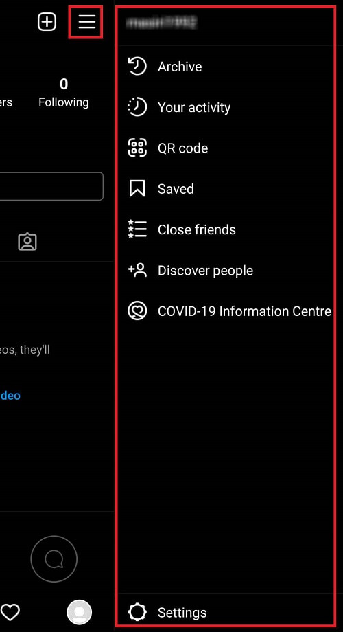قسمت تنظیمات بیشتر در اینستاگرام