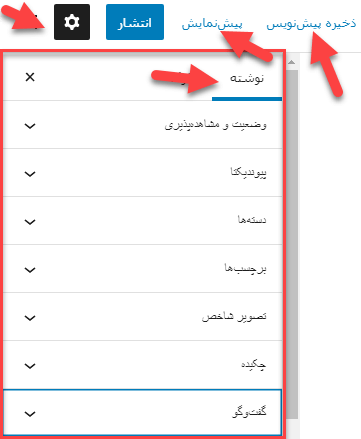 تنظیمات نوشته ها در وردپرس