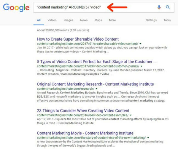 جستجوی ویدئوی content marketing در گوگل