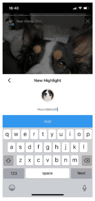 افزودن نام به هایلایت استوری اینستاگرام