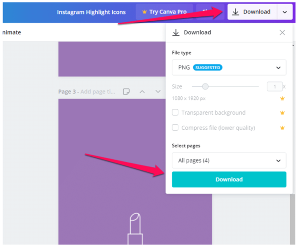 دانلود کاور هایلایت در کانوا