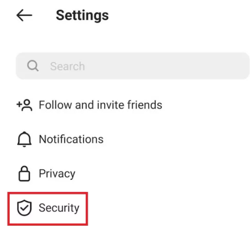 امنیت در تنظیمات اینستاگرام