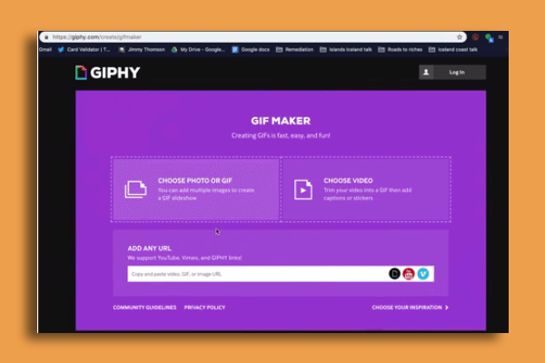 ساخت گیف از وبسایت giphy