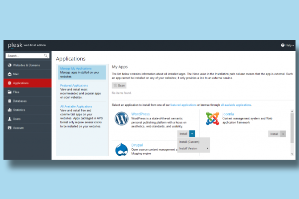 قسمت اپلیکیشن ها در پلسک