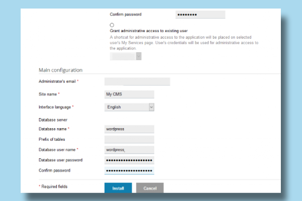 مرحله آخر نصب وردپرس در پلسک