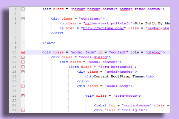 کدهای html برای فوتر قالب وردپرس