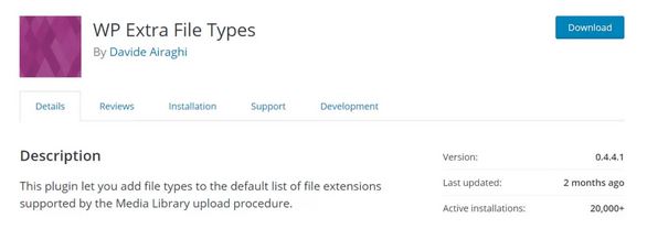  افزونه WP Extra File Types