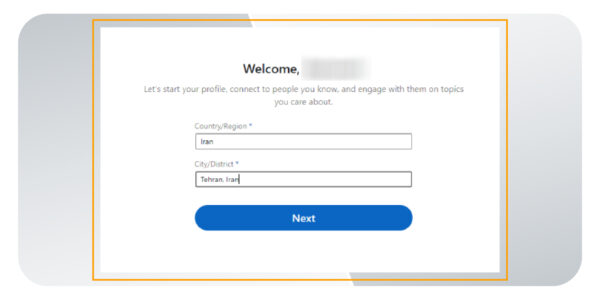 درج کشور در ثبت نام لینکدین شرکتی