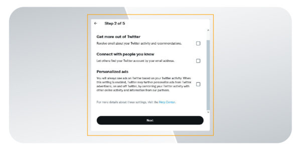 ارتباطات در تنظیمات توییتر