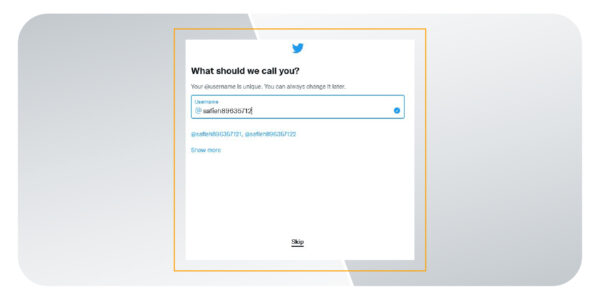 انتخاب نام کاربری در توییتر