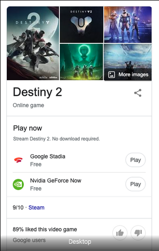 Google Search now shows which streaming services have specific games1