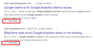 Google Tests Quick Read & 5 Minute Read Label In Search Results