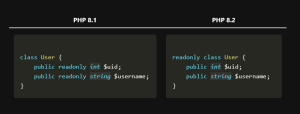 PHP 8.1 added support for readonly properties