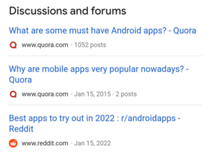 Google Search Conversations & Discussion and Forums
