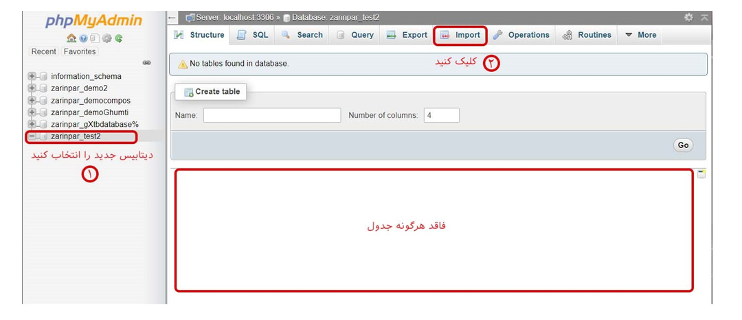 درون ریزی اطلاعات پایگاه داده