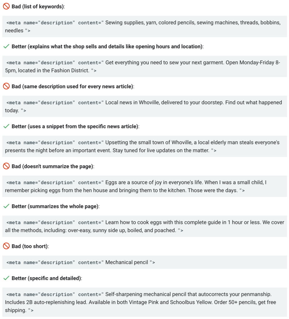 Google Provides Examples Of How To Improve Your Meta Descriptions