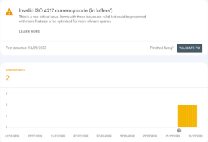 Invalid ISO 4217 currency code (in 'offers')