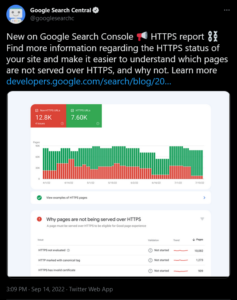 New on Google Search Console HTTPS report