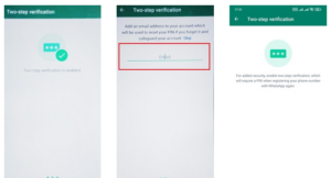 فعال‌سازی احرازهویت دومرحله‌ای واتساپ