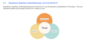 Experience, Expertise and Authoritativeness are important concepts that can support your assessment of trust