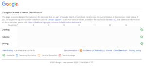 Google Search Status Dashboard