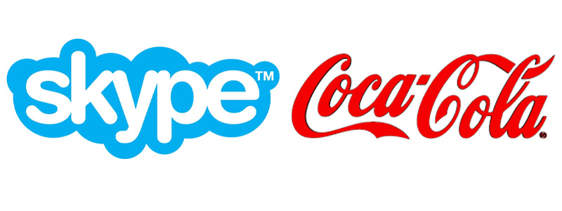 لوگو شرکتهای کوکاکولا و اسکایپ به صورت تایپوگرافی طراحی شده است