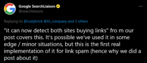 it can now detect both sites buying links