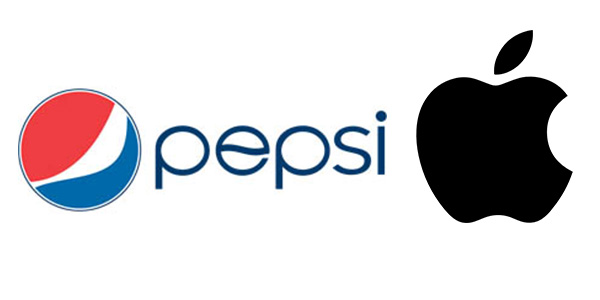 طراحی لوگو شرکت پپسی و اپل به صورت pictogram انجام شده است.