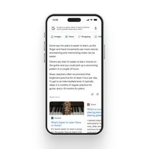 Bard AI on mobile search results