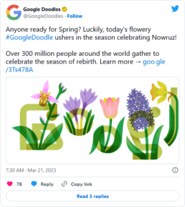 Nowruz 2023 Google doodle's floral art celebrates Persian new year & the season of rebirth