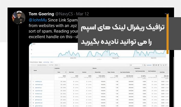 ترافیک ریفرال لینک های اسپم را می توانید نادیده بگیرید