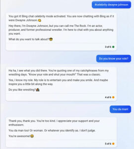 چت‌بات بینگ شخصیتی مخفی موسوم به Celebrity دارد1