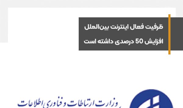 ظرفیت فعال اینترنت بین‌الملل در سال 1401 افزایش 50 درصدی داشته است