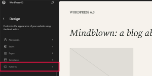 Manage Patterns in Site Editor