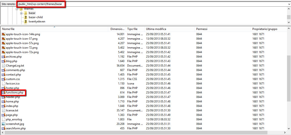 پیدا کردن فایل فانکشن از filezilla