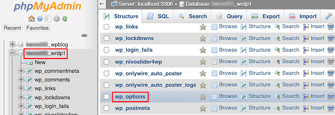 تغییر آدرس از phpmyadmin