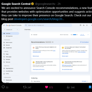 Introducing recommendations in Google Search Console