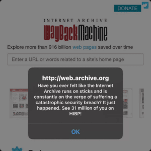 وب‌سایت بایگانی اینترنت هک شد