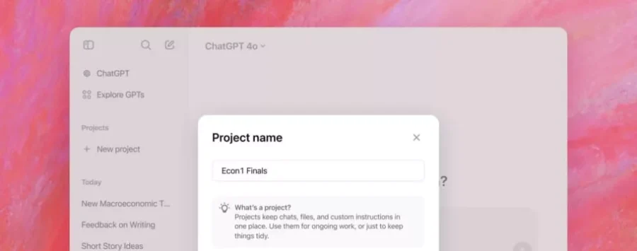 OpenAI ویژگی جدیدی با نام Projects را برای ChatGPT معرفی کرد
