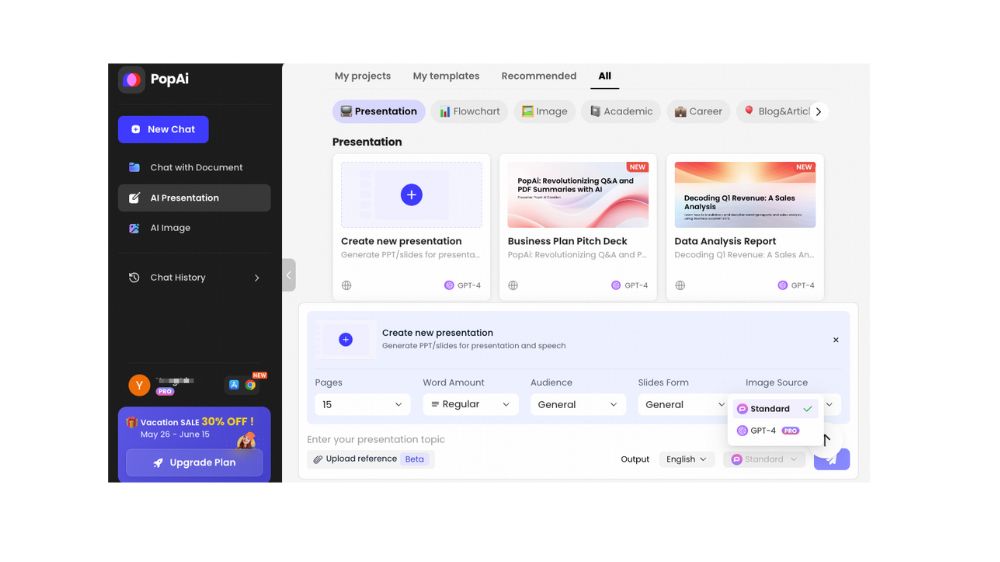 ساخت پاورپوینت با هوش مصنوعی PopAi