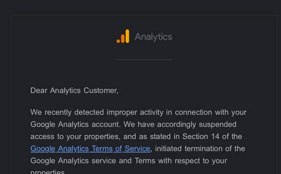 Google Analytics blocks the accounts of Iranian users