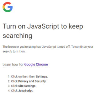 Google Search Now Requires JavaScript