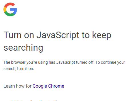 Google Search Now Requires JavaScript