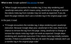 بروزرسانی سند راهنمای JavaScript SEO basics برای استفاده از JS در نوایندکس کردن صفحات