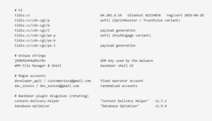 Indicators of Compromise (IoCs) from Sansec
